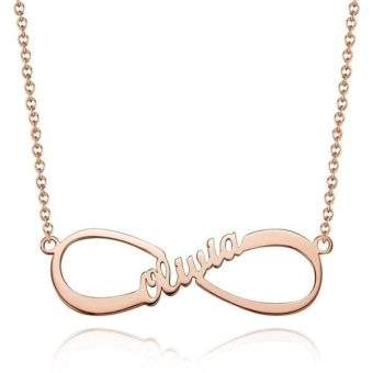 Collier Pr Nom Infini Or Rose Bijoux By Julie