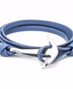 Bracelet ancre bleu femme