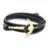 Bracelet ancre or noir