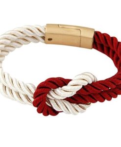 Bracelet noeud marin rouge blanc