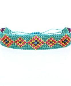 Bracelet perles rocaille turquoise