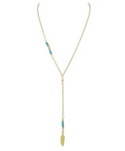 collier plume or turquoise