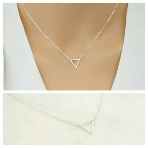 collier triangle argent