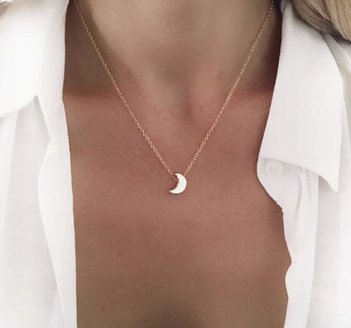 Collier tendance 2019 - lune or