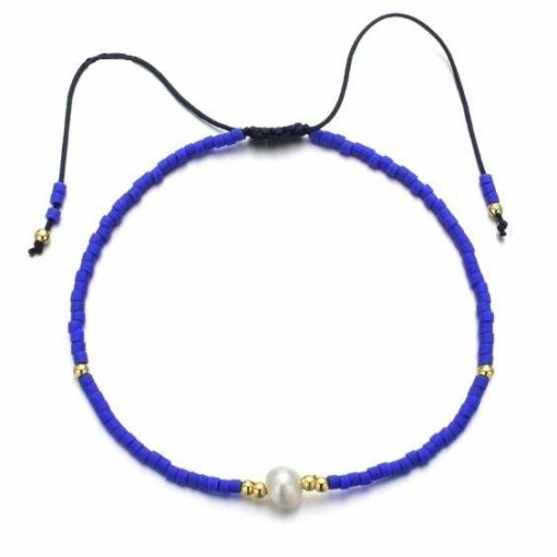 Bracelet perles bleu
