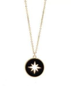 collier medaille etoile emaillee