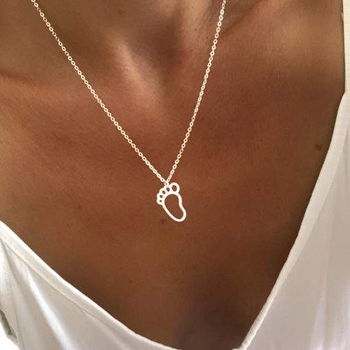 Collier pied de bebe argent