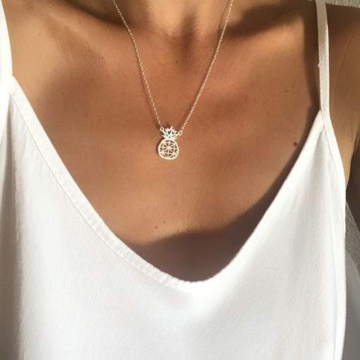 Collier ananas argent
