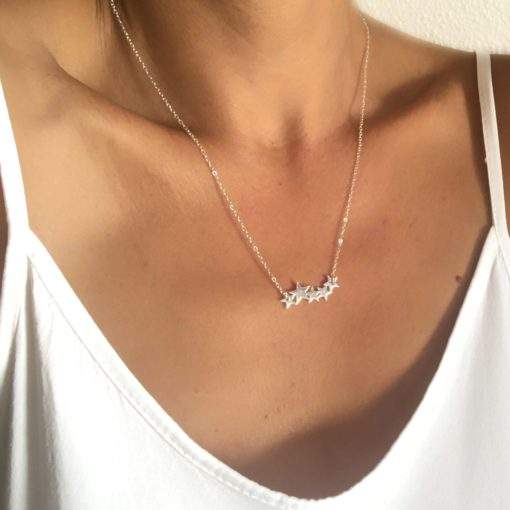 collier etoiles argent