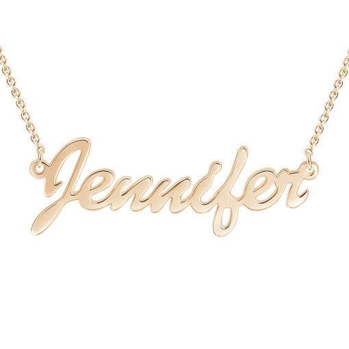 Collier prenom fin en plaque or