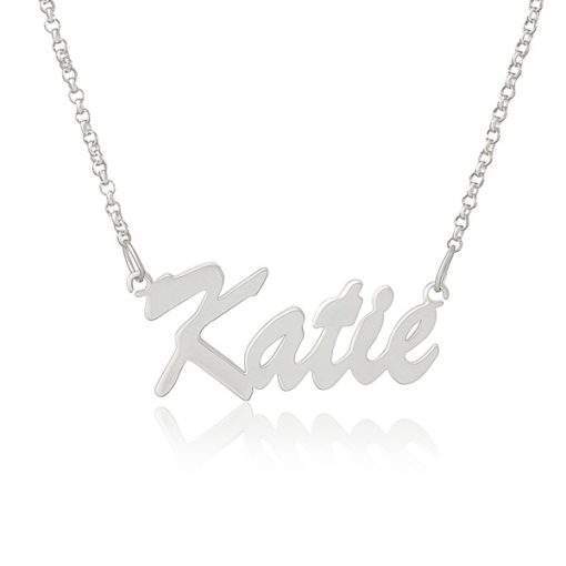 Petit Collier Prenom Style Classique Personnalise en Argent .