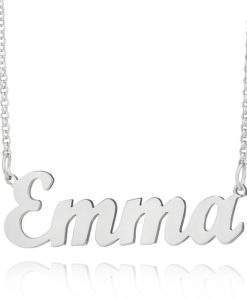 Collier prenom plaque argent