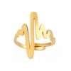 Bague ouverte acier dore