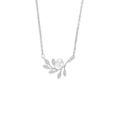 Collier argent femme- feuille de laurier