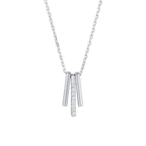 Collier argent femme- pendentif barre