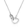 Collier argent femme- pendentif coeur strass