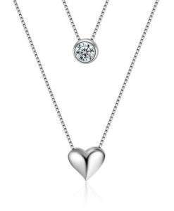 Collier argent femme- pendentif cristaux Swarovski