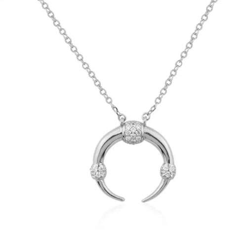 Collier argent femme- pendentif croissant de lune