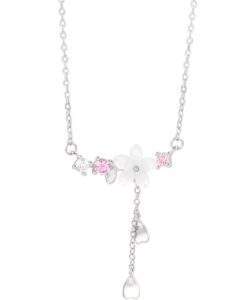 Collier argent femme- pendentif fleur