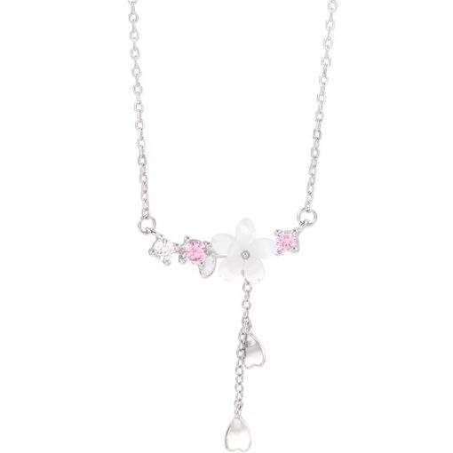 Collier argent femme- pendentif fleur