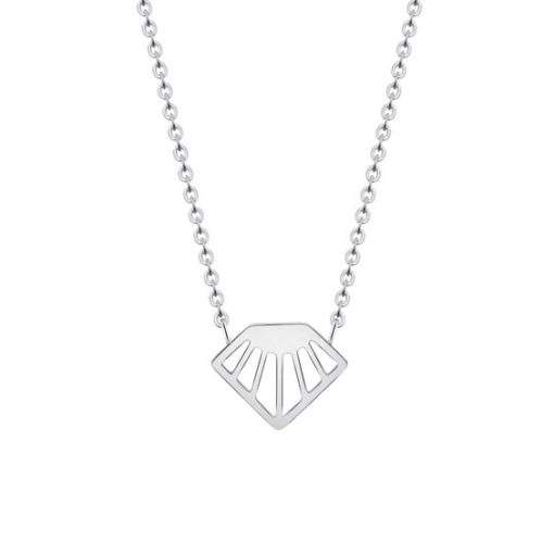 Collier argent femme- pendentif geometrique