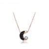 Collier argent femme- pendentif lune noire