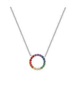 Collier cercle multicolore en argent 925