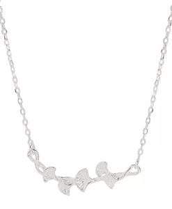 Collier chaine feuille de laurier argent