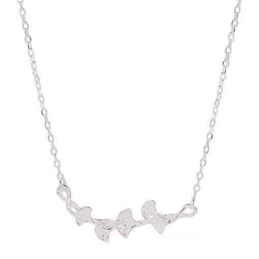 Collier chaine feuille de laurier argent