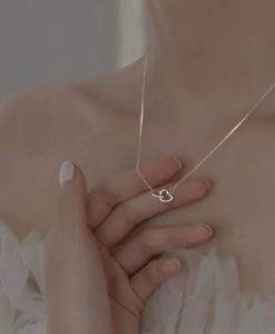 Collier coeurs argent femme