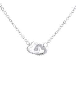 Collier coeurs argent femme-