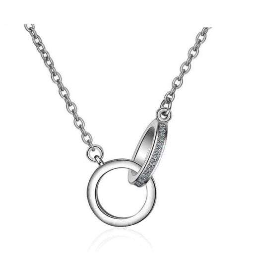 Collier deux cercles en argent 925