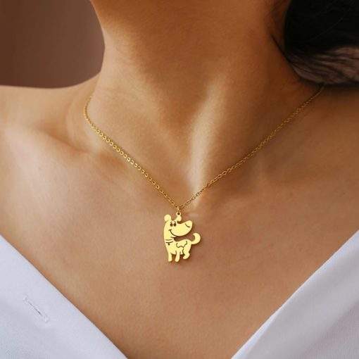 Collier fantaisie femme- pendentif chien