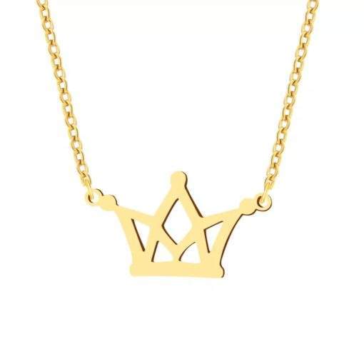 Collier fantaisie femme- pendentif couronne