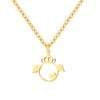 Collier fantaisie femme- pendentif dore