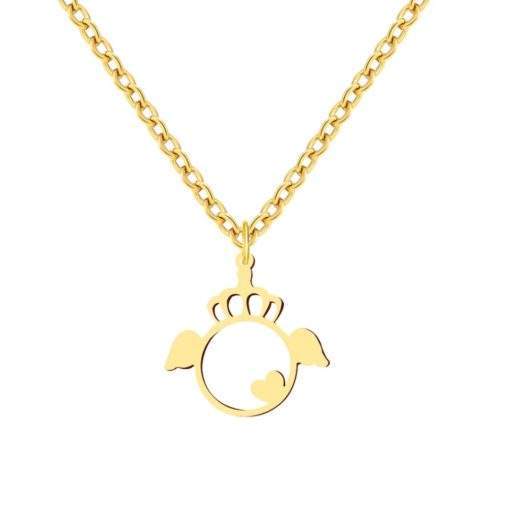 Collier fantaisie femme- pendentif dore