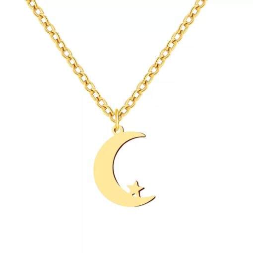 Collier fantaisie femme- pendentif lune