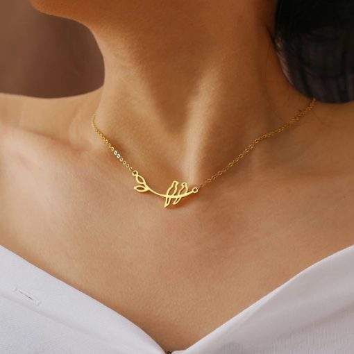 Collier fantaisie femme- pendentif oiseaux