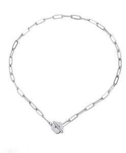 Collier grosse maille argent