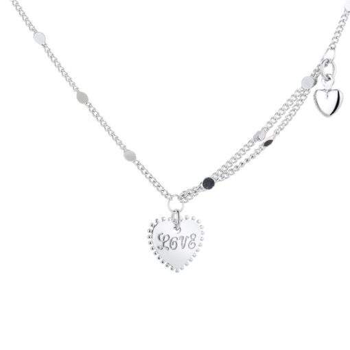 Collier medaille love argent
