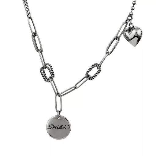 Collier medaille smile argent