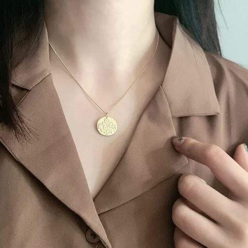 Collier medaille tendance en argent 925