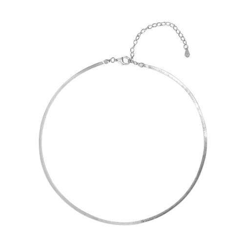 Collier ras du cou tendance en argent