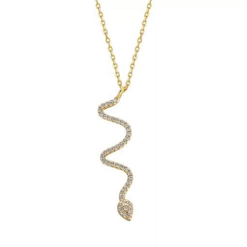 Collier serpent en argent plaque or femme