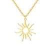 Collier soleil acier dore