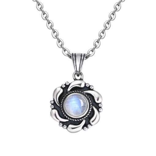 Pierre de lune collier femme.
