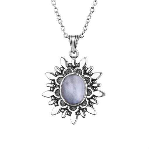 Pierre de lune pendentif argent