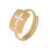 bague croix plaque or