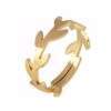 Bague laurier acier dore