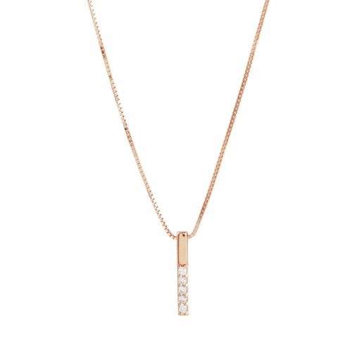 collier barre en argent plaque or